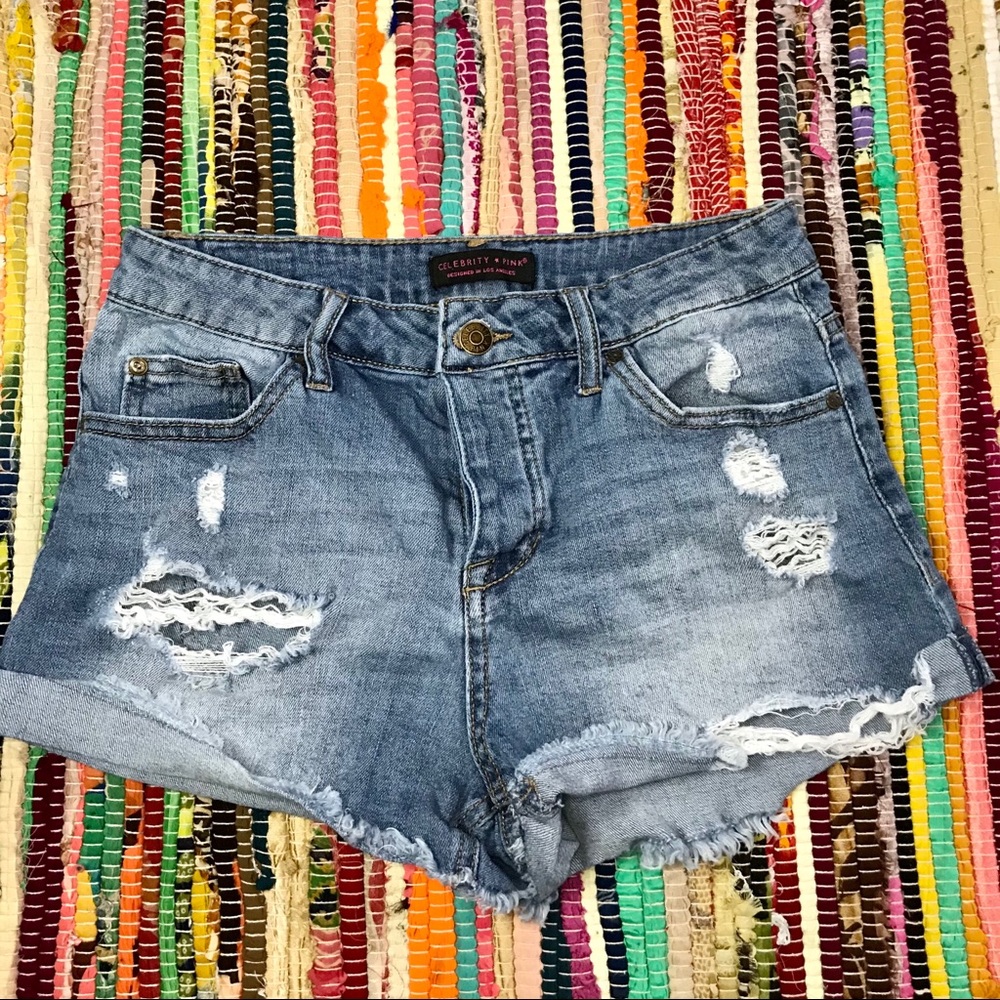 Celebrity Pink ~ Distressed cutoff jean shorts
